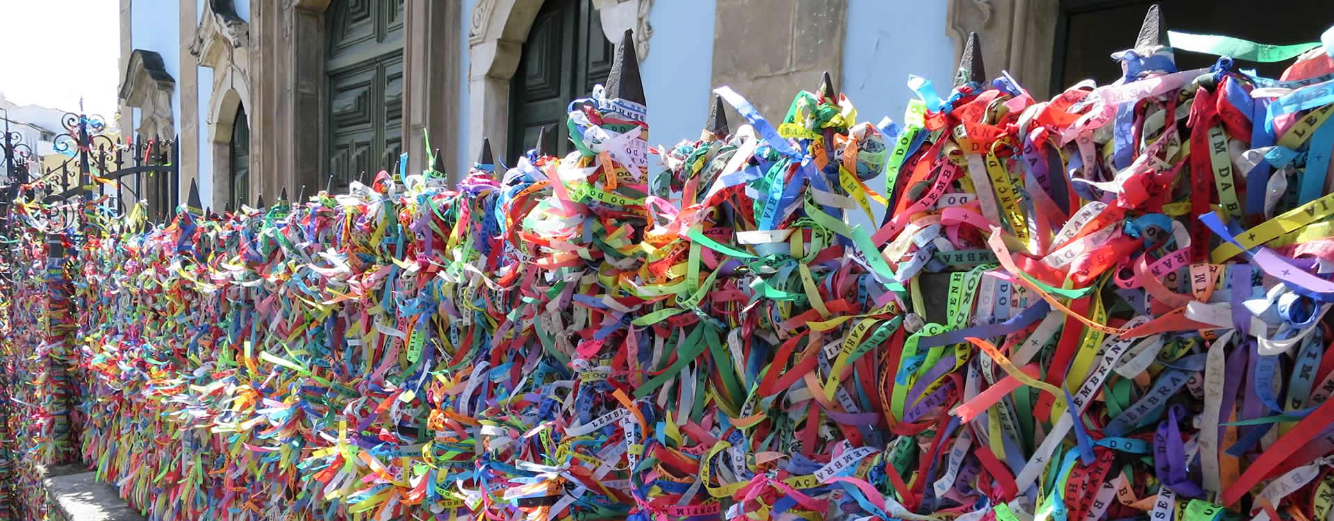 Ribbons on the church in the Pelorinho Salvador